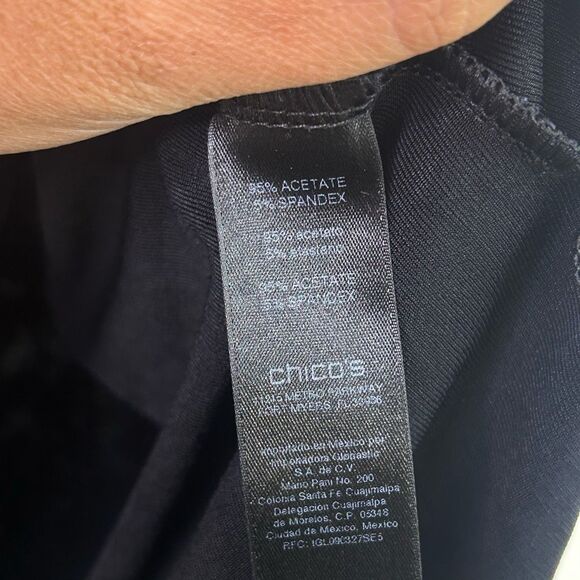 Chicos Travelers Women’s Slinky Knit Travel Black Basic Short Sleeve Top 4 (XXL) - Picture 5 of 9